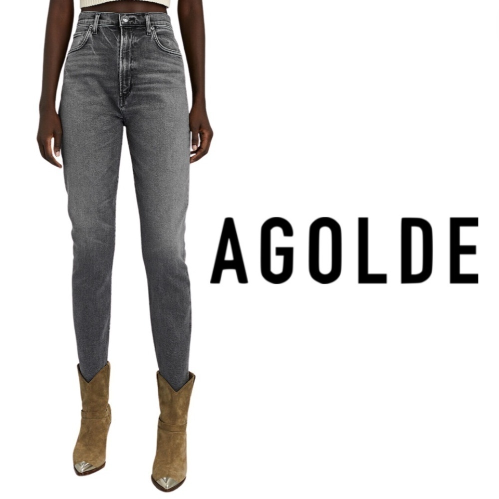 AGOLDE Pinch Waist Skinny Jeans - Faded Grey - Size 24